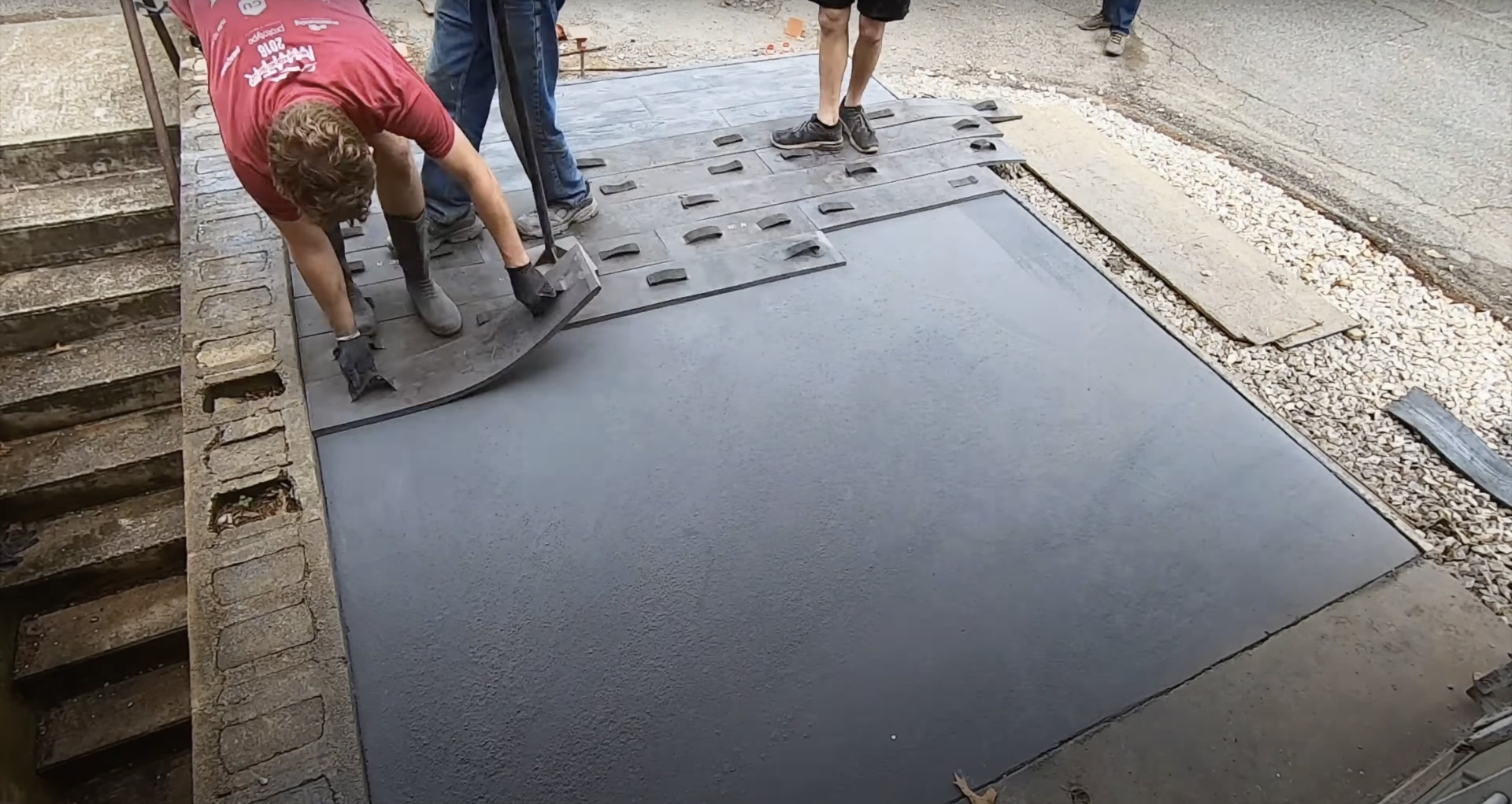 Professional concrete finishing work with smooth surface texture