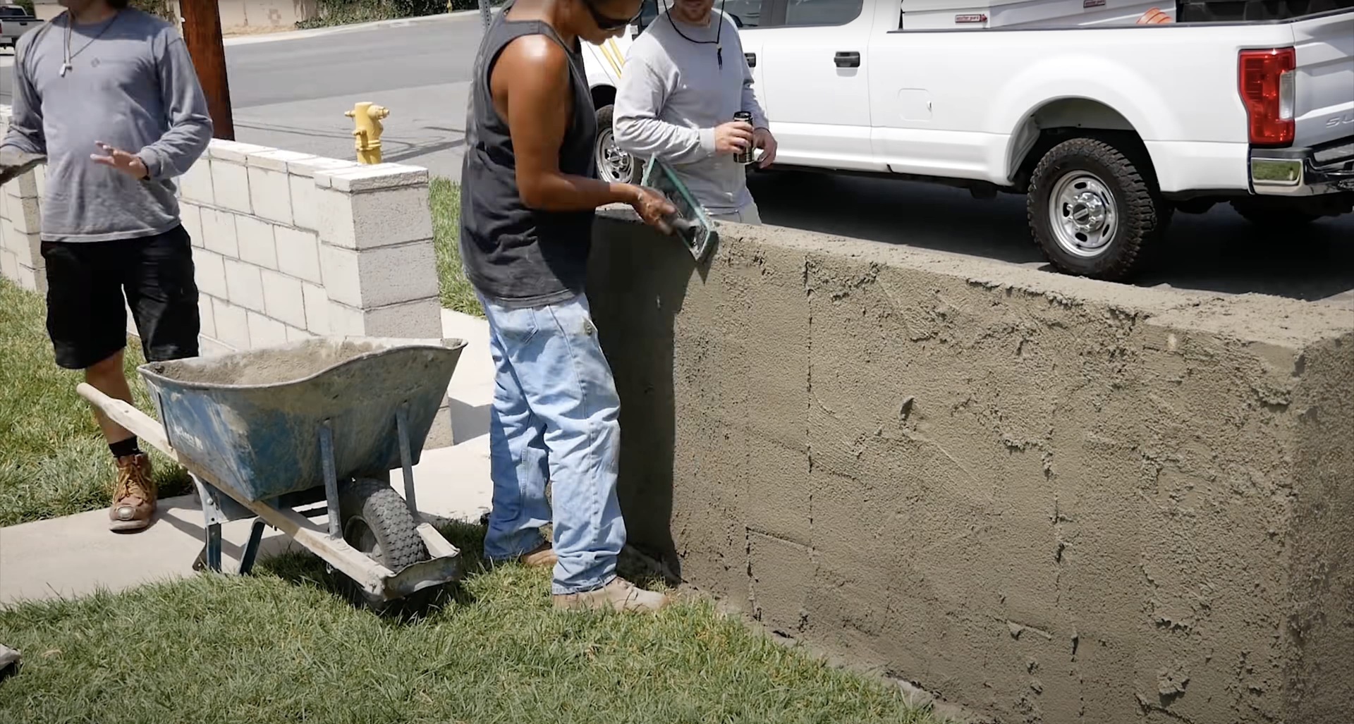Concrete foundation and site preparation work in progress